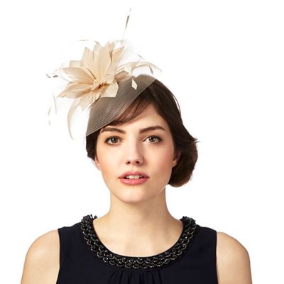 Natural feather flower fascinator
